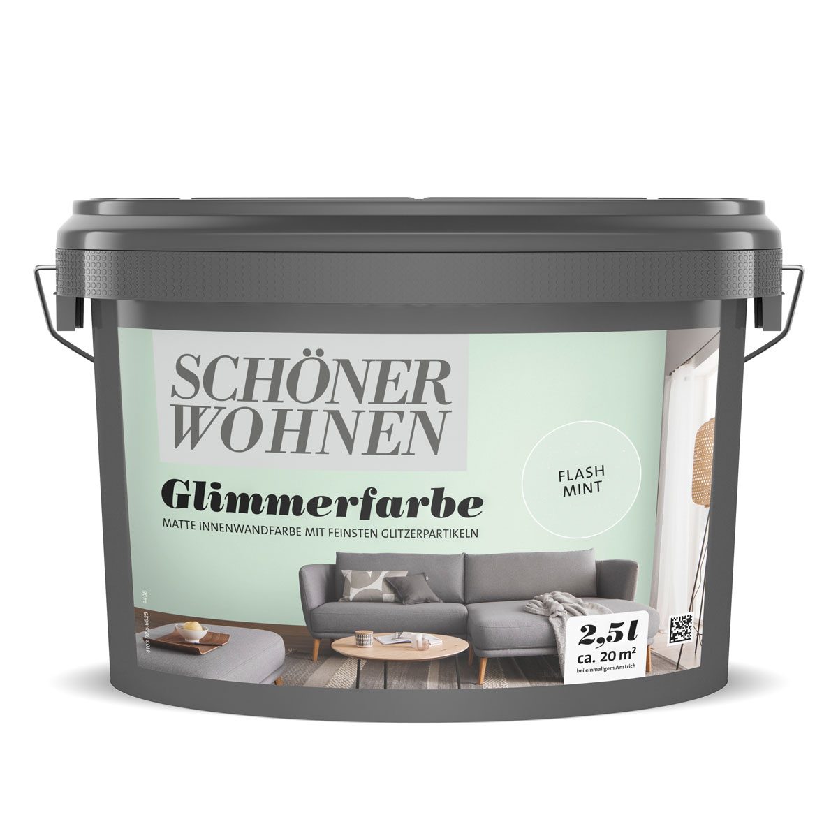 Schöner Wohnen Farbe  Wandfarbe Glimmerfarbe flash mint 2,5 Liter