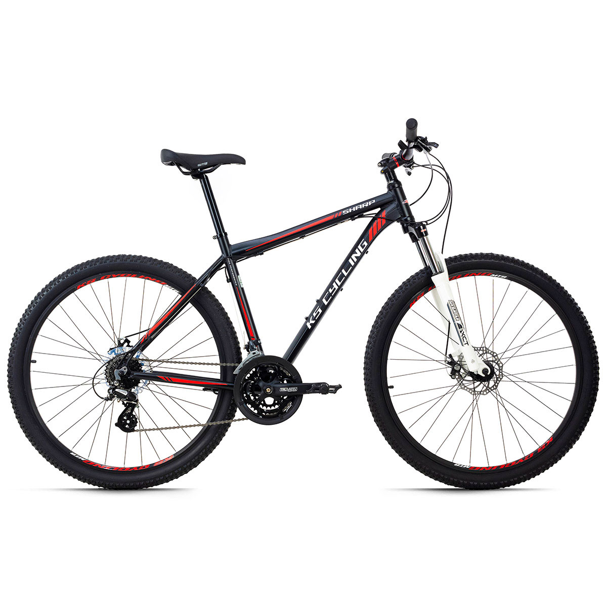 Mountainbike „Sharp“, Hardtail, 29 Zoll, 24 Gänge, schwarz-rot