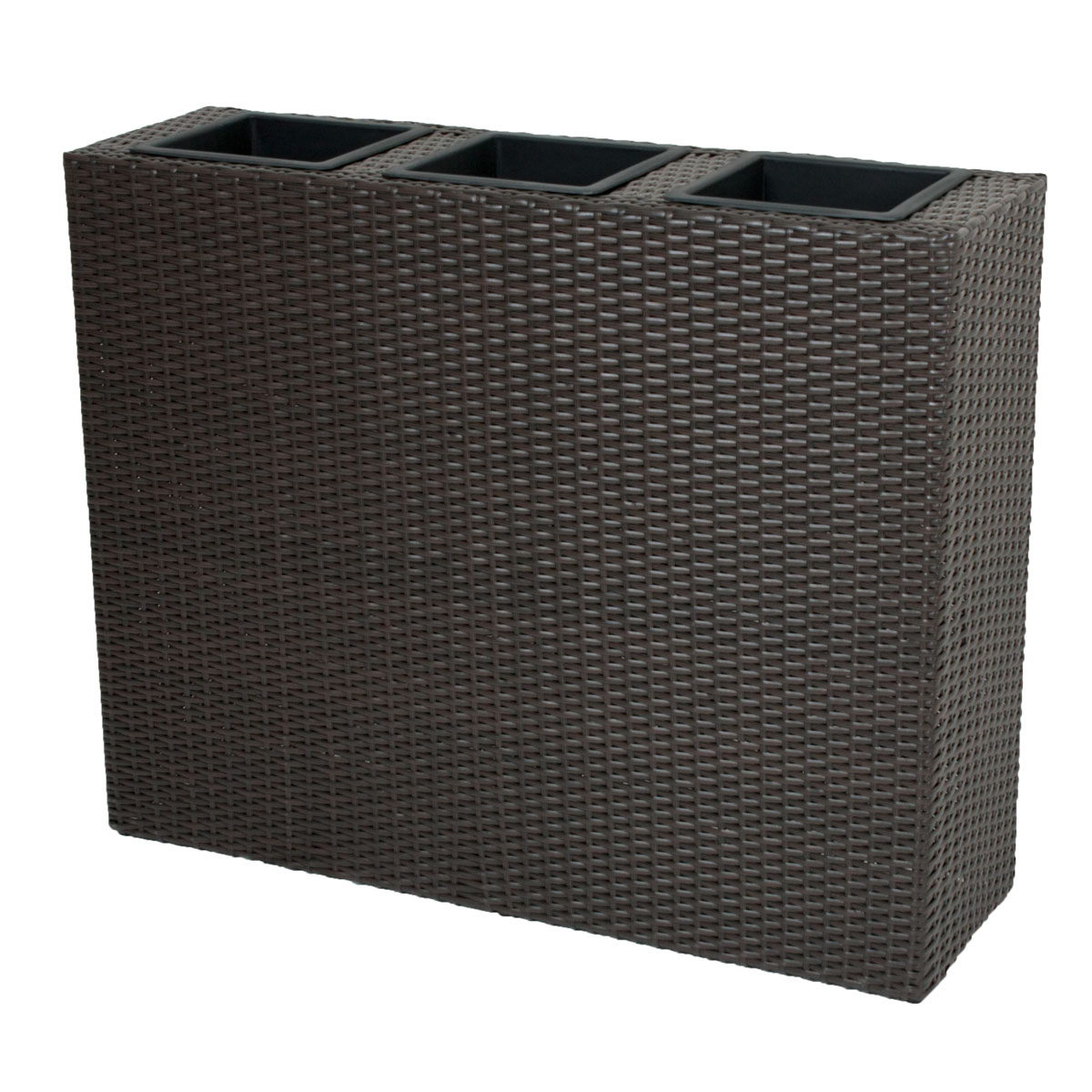 Raumtrenner mit 3 Pflanztöpfen coffee