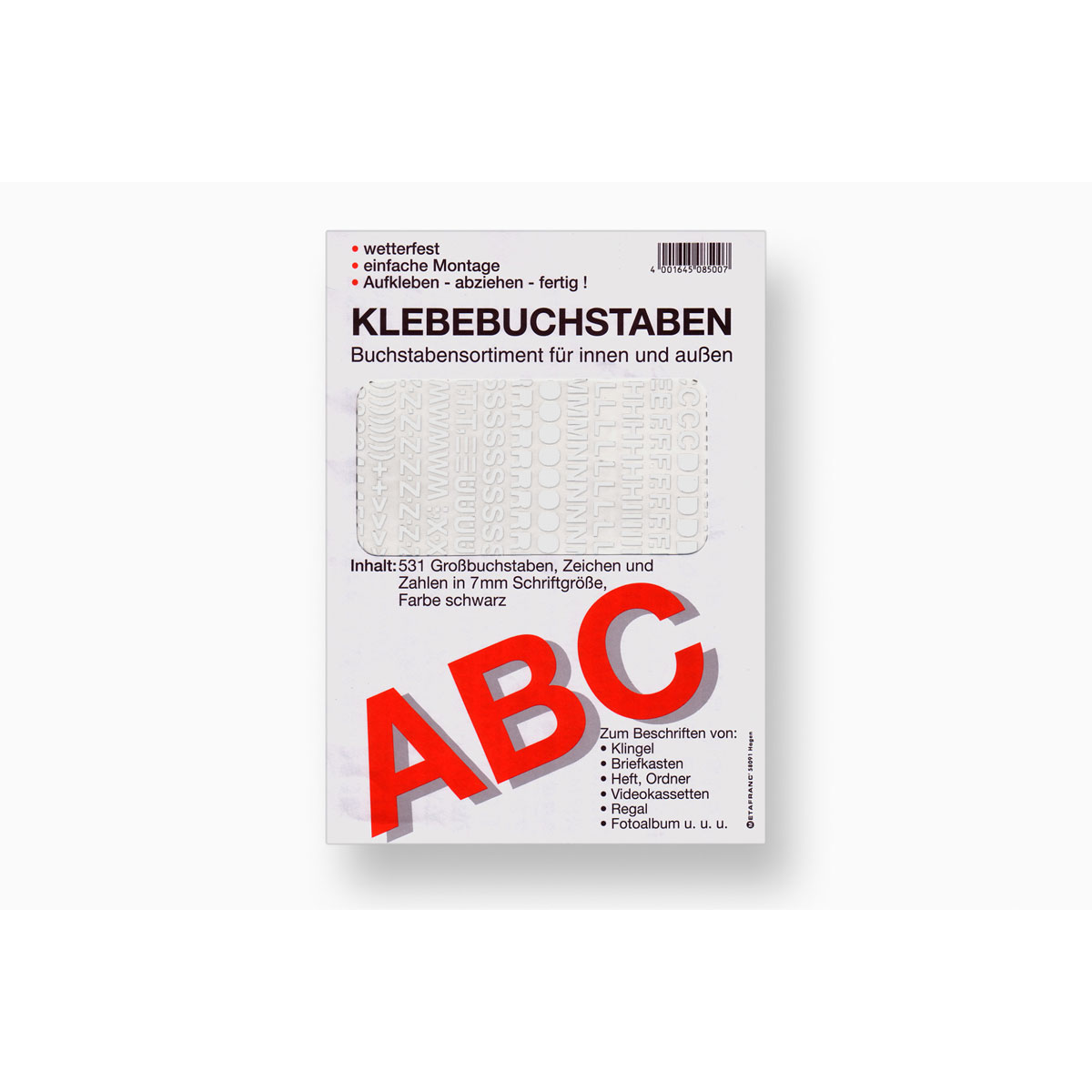 Metafranc Klebe-Alphabet weiß 7 mm