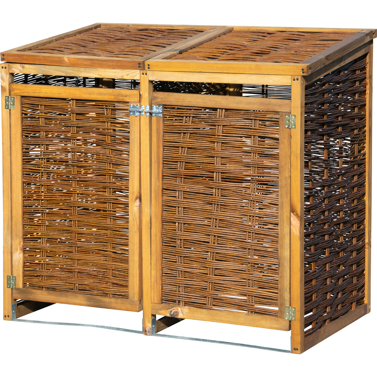 dobar Holz-Mülltonnenbox 125 x 80 x 115 cm braun