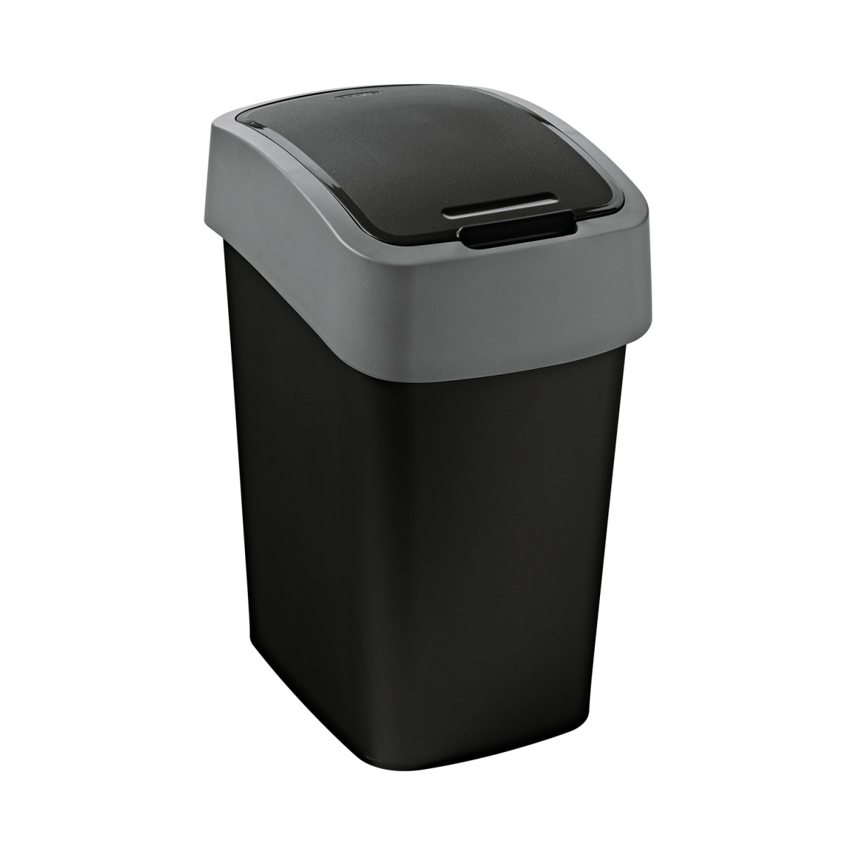 Abfallbehälter „Flip Bin“, 10 L, schwarz/hellgrau