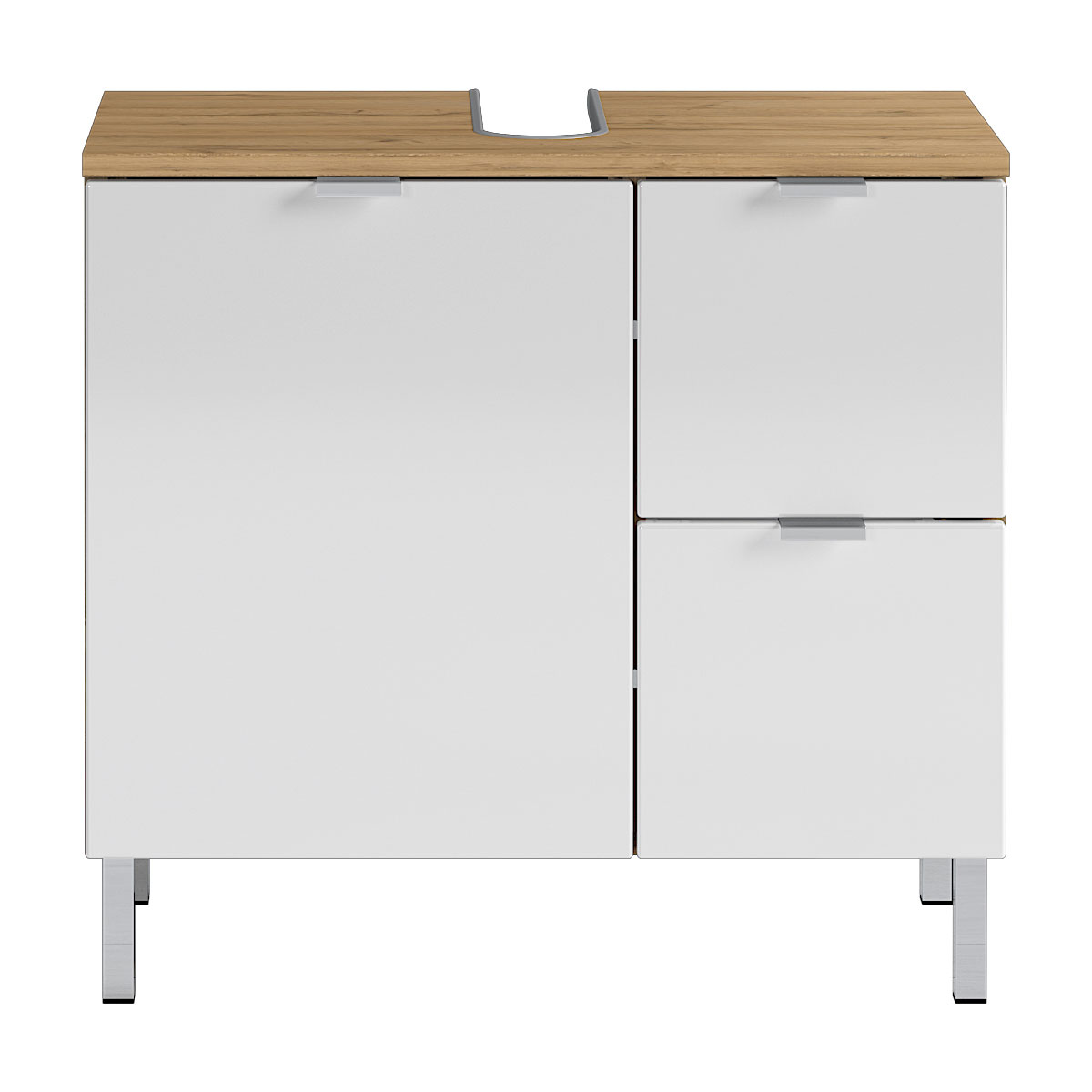 Waschbeckenunterschrank Maureen 2 Schubkästen 60 x 56 x 34 cm Grandson-Eiche-Nachbildung/weiß