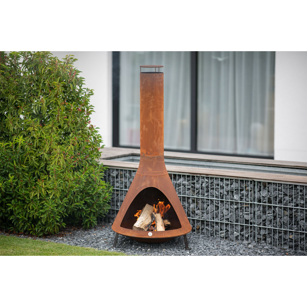 Westmann Terrassenofen Gartenkamin inkl. Rauchablass 70x70x160cm Rost Bild 5