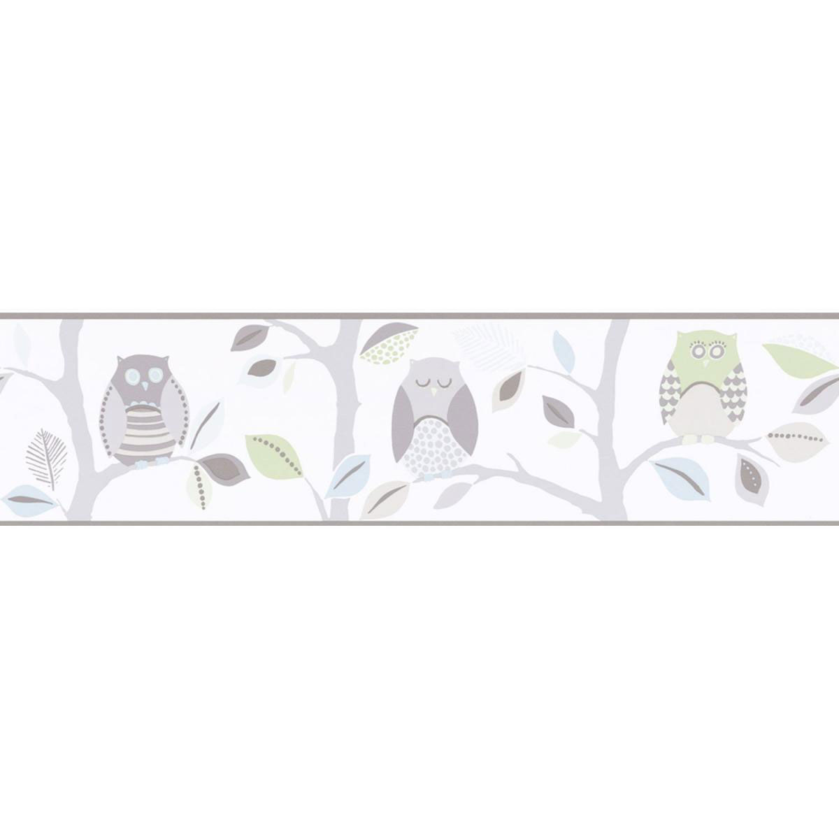 Selbstklebende Borte Eule grau