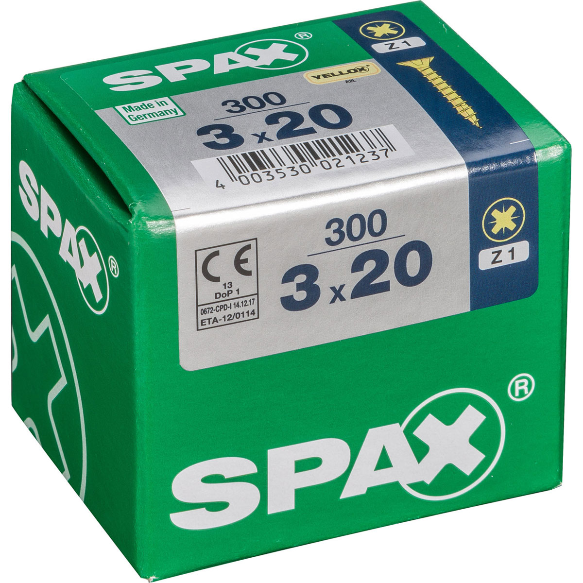 Spax Universalschrauben Yellox Senkkopf 3 x 20 L 300 Stück Bild 2