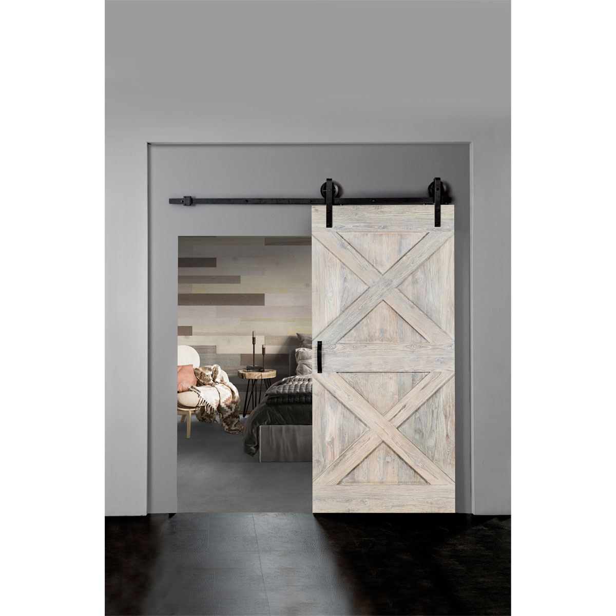 Indo  Barndoor Whitewashedl 2.150 x 1.000 mm handgefertigt
