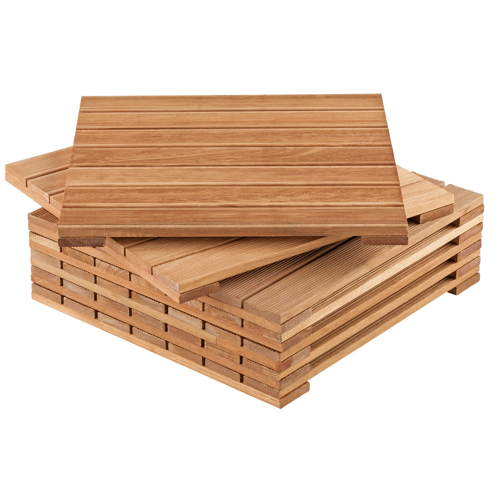 Holz-Klickfliese Bangkirai braun 50 x 50 cm