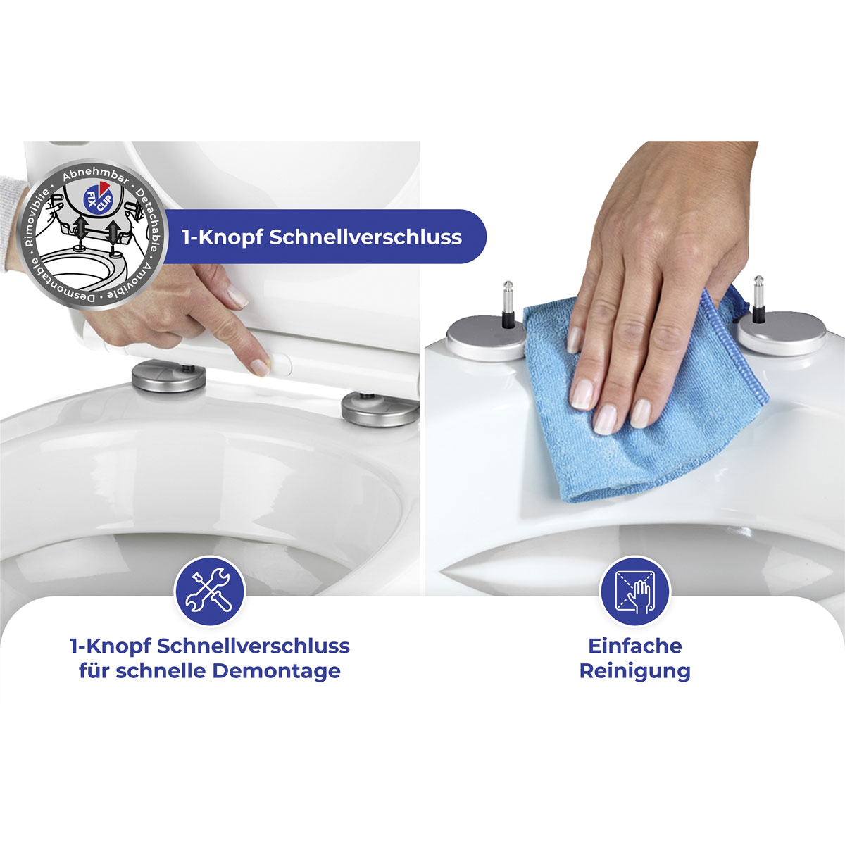 Wenko  Premium WC-Sitz Astera aus antibakteriellem Duroplast mit Absenkautomatik Bild 5