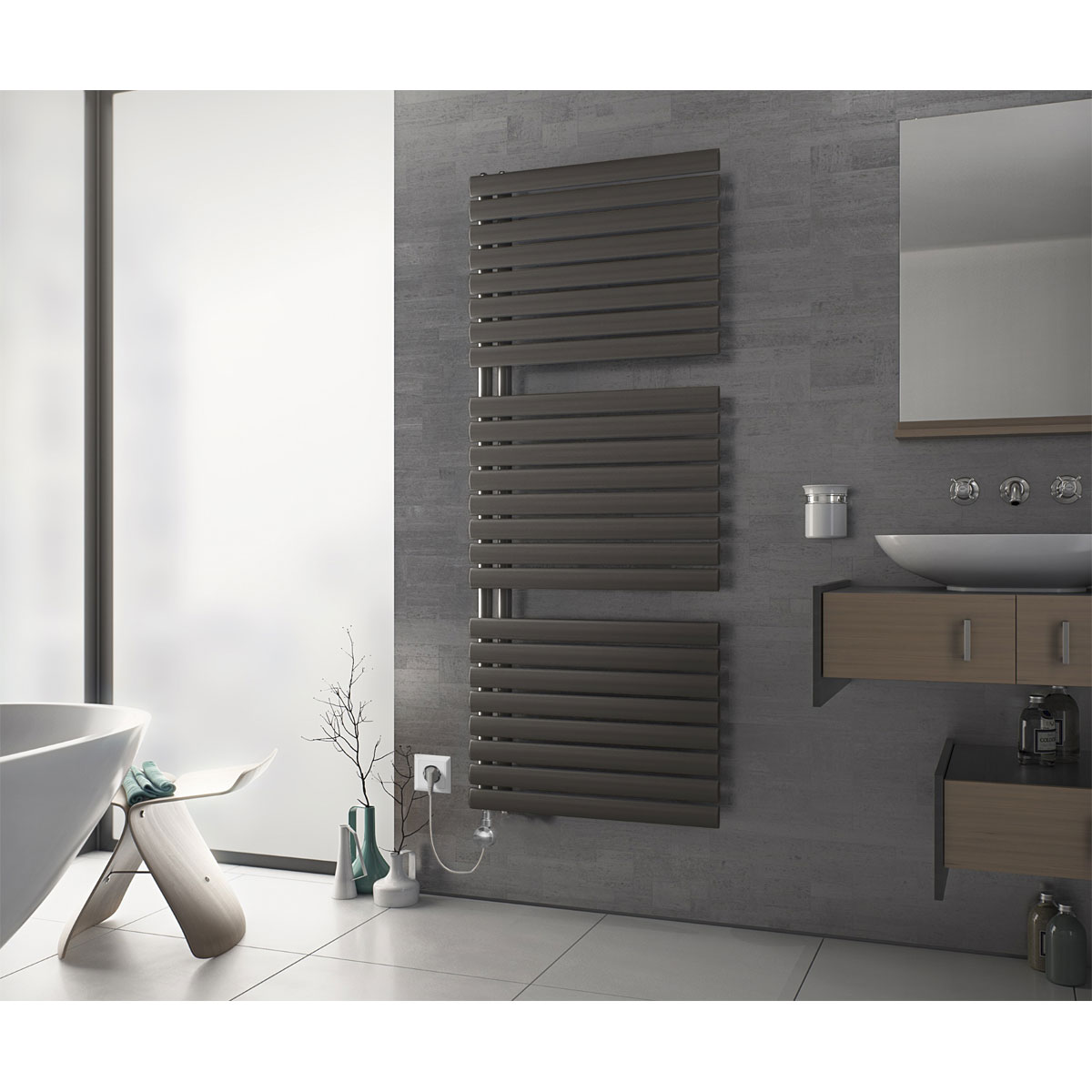 Ximax  Elektrischer Handtuchwärmer Fortuna-Open 1802 x 600 mm 900 Watt Typ 4 Anthrazit