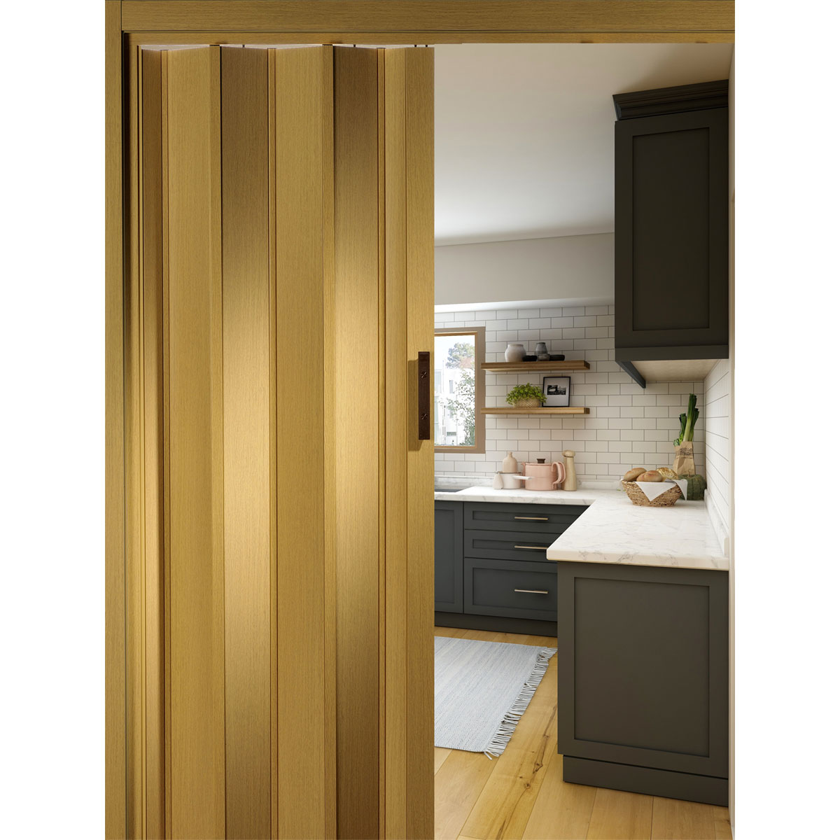 FORTE Kunststoff-Falttür Luciana B 88,5 x H 202 cm Eiche hell Bild 4