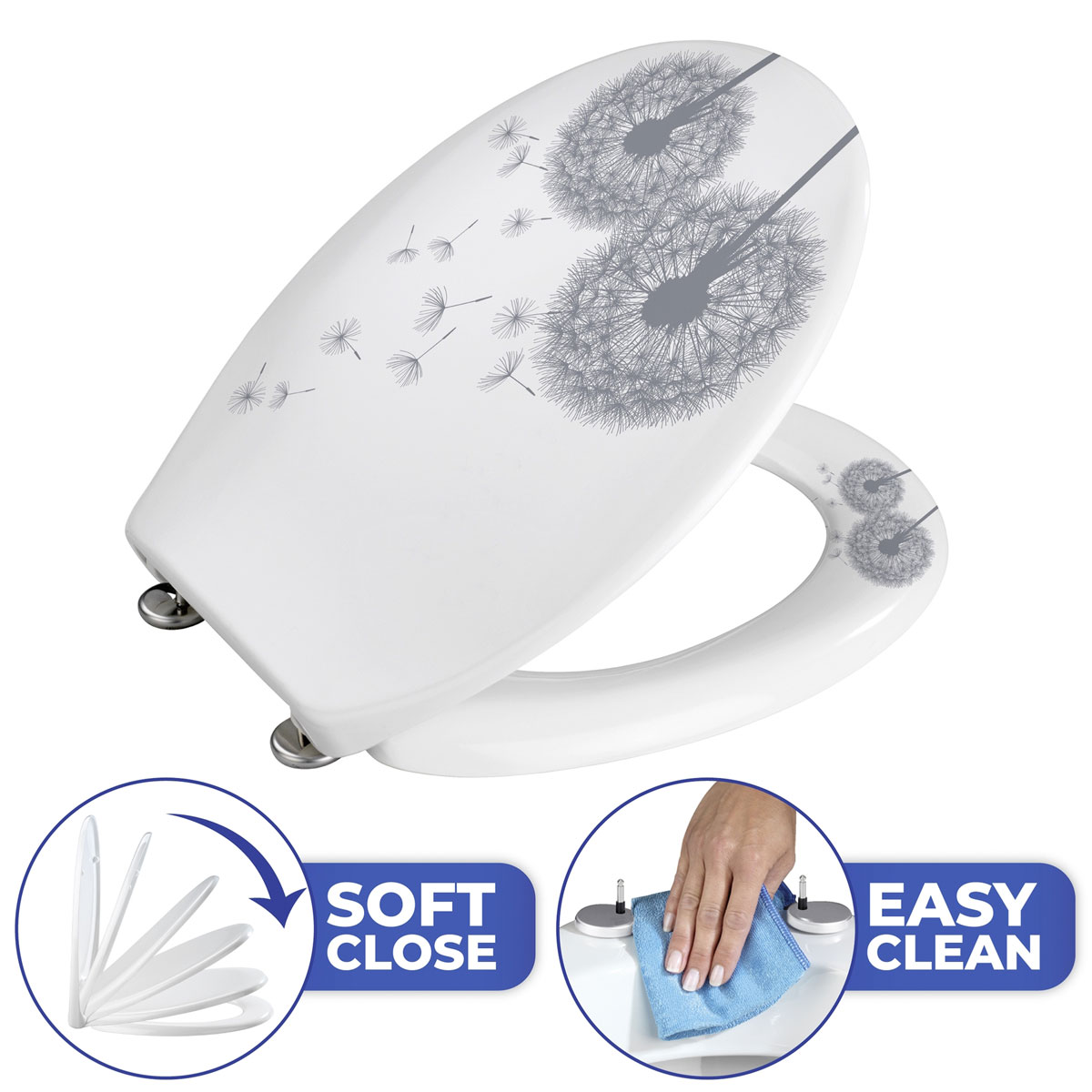 Wenko  Premium WC-Sitz Astera aus antibakteriellem Duroplast mit Absenkautomatik Bild 9