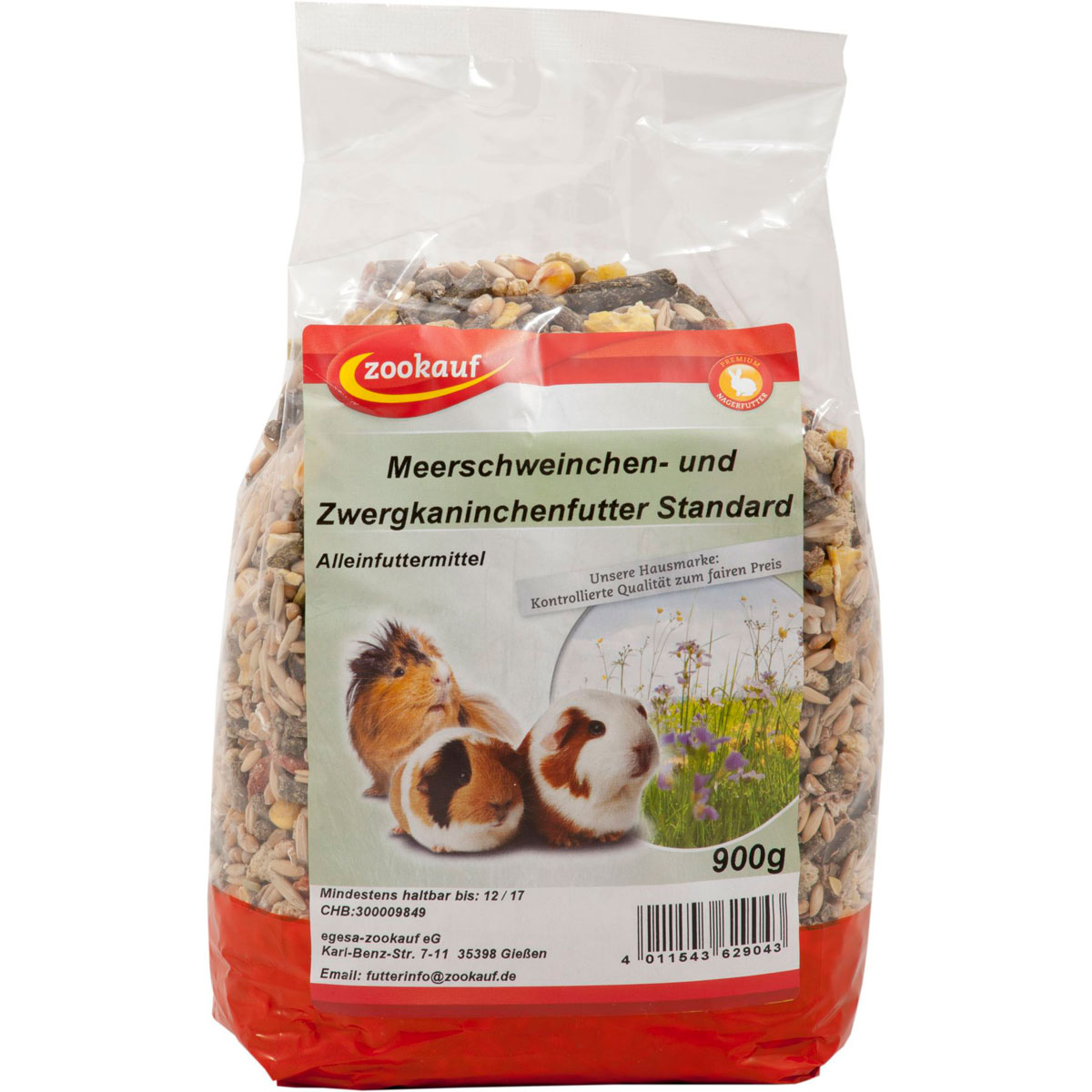 NAGER Zwergkaninchen- & Meerschweinchen-Futter „Standard“, 900g