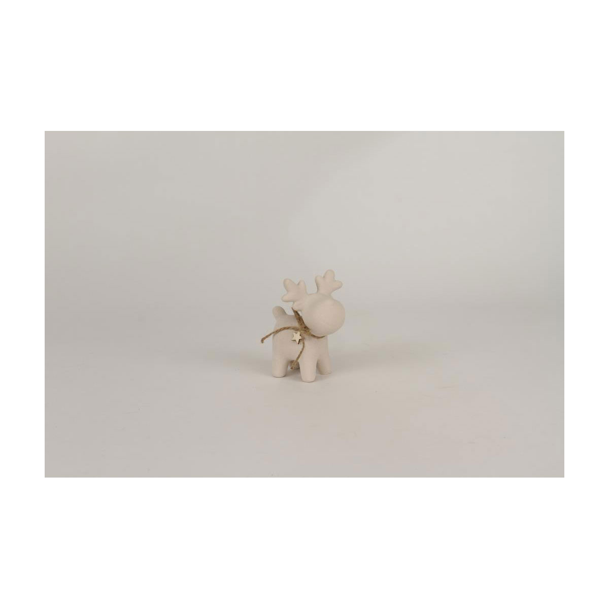 Keramik-Elch 8x9,5cm creme-weiss