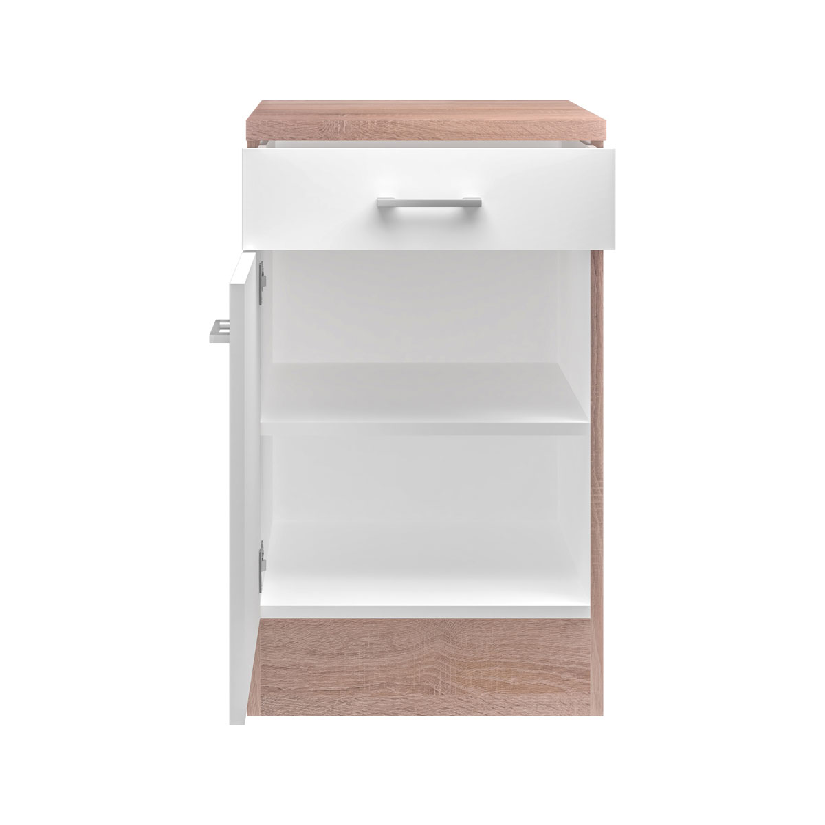 Flex-Well Küchenunterschrank „Samoa“, 50x85x60 cm, weiß/Sonoma Eiche Bild 3