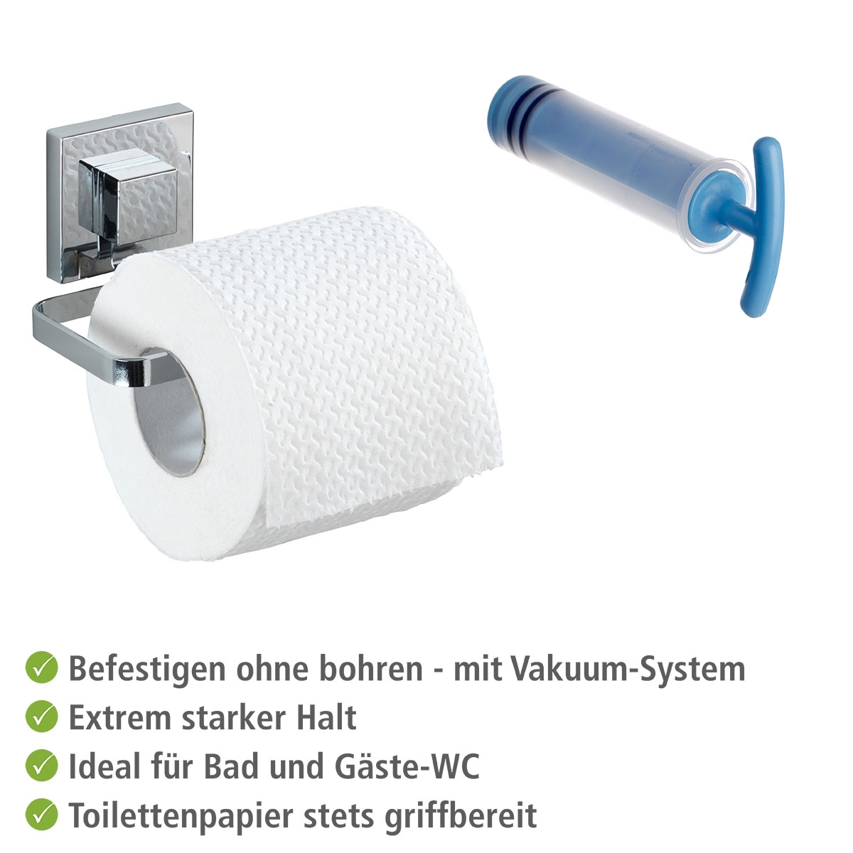 Wenko Vacuum-Loc Toilettenpapierhalter Quadro | 217248