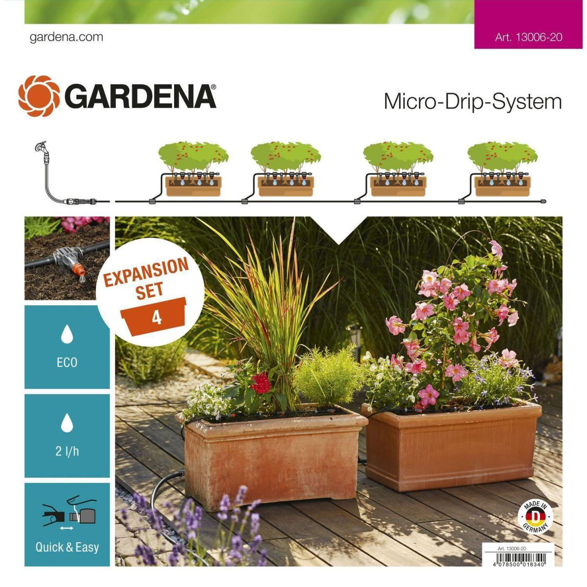 Gardena MicroDripSystem Erweiterungsset Pflanztröge 928600