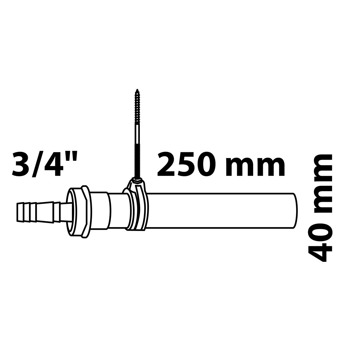Kirchhoff Tauchrohr ECO-SAVE KS 1 1/2" IG x 250 mm für DN 40 mm Siphon Bild 2