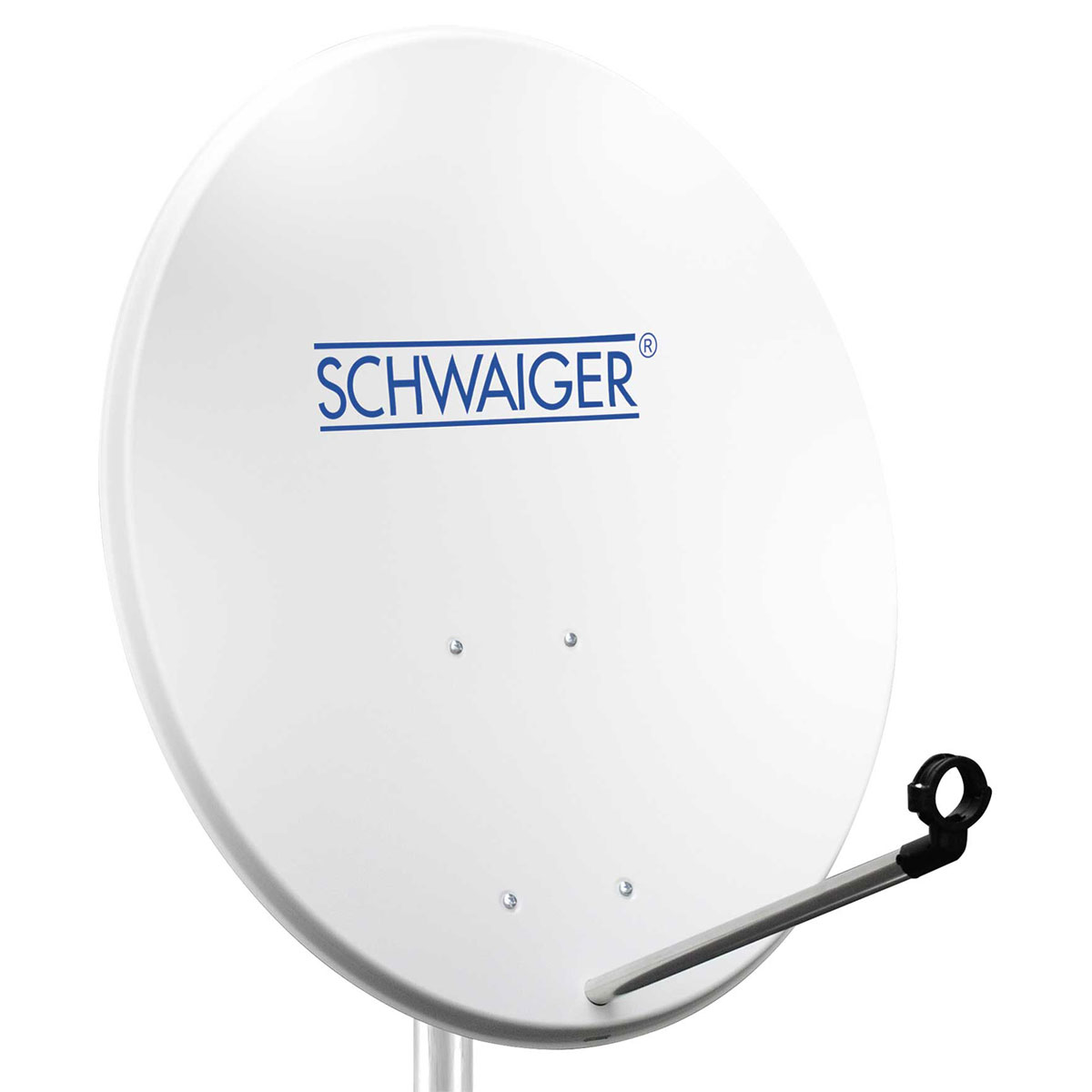 Schwaiger Satellitenschüssel mit Logo 80 cm Stahl weiß