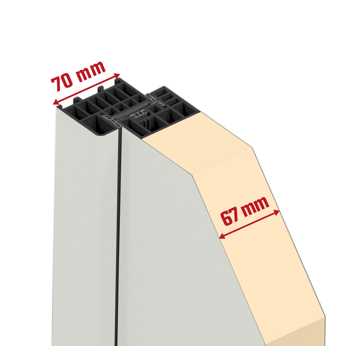 SplenDoor  Sicherheits-Nebeneingangstuer NS4 RC2 88x198 Weiss rechts Bild 9