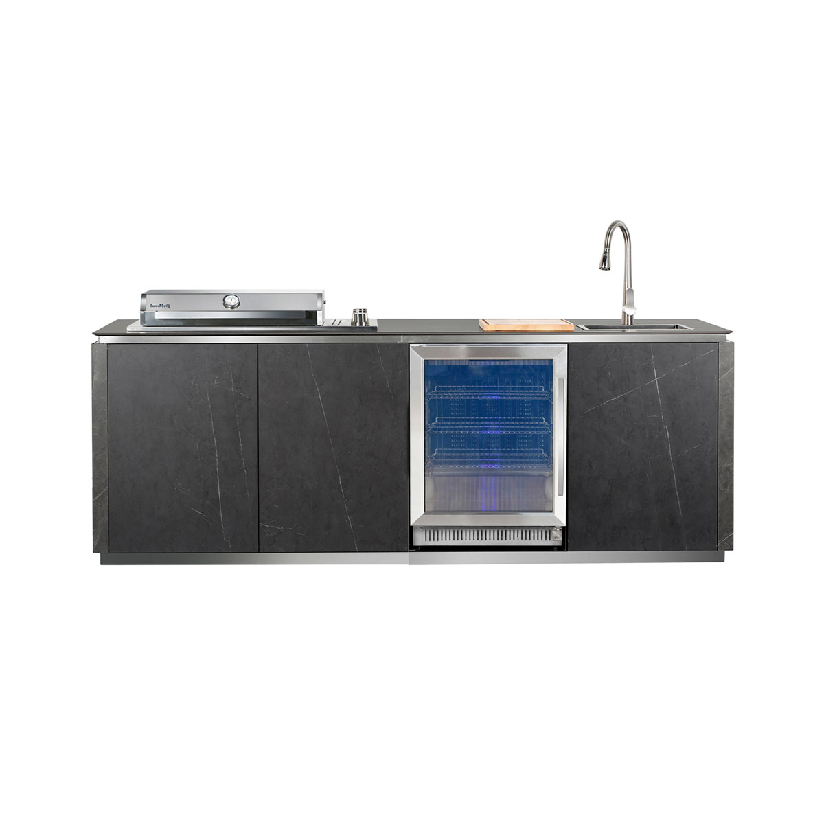 Buschbeck Outdoorküche Derby 253x110x143cm Keramikverkleidung anthrazit