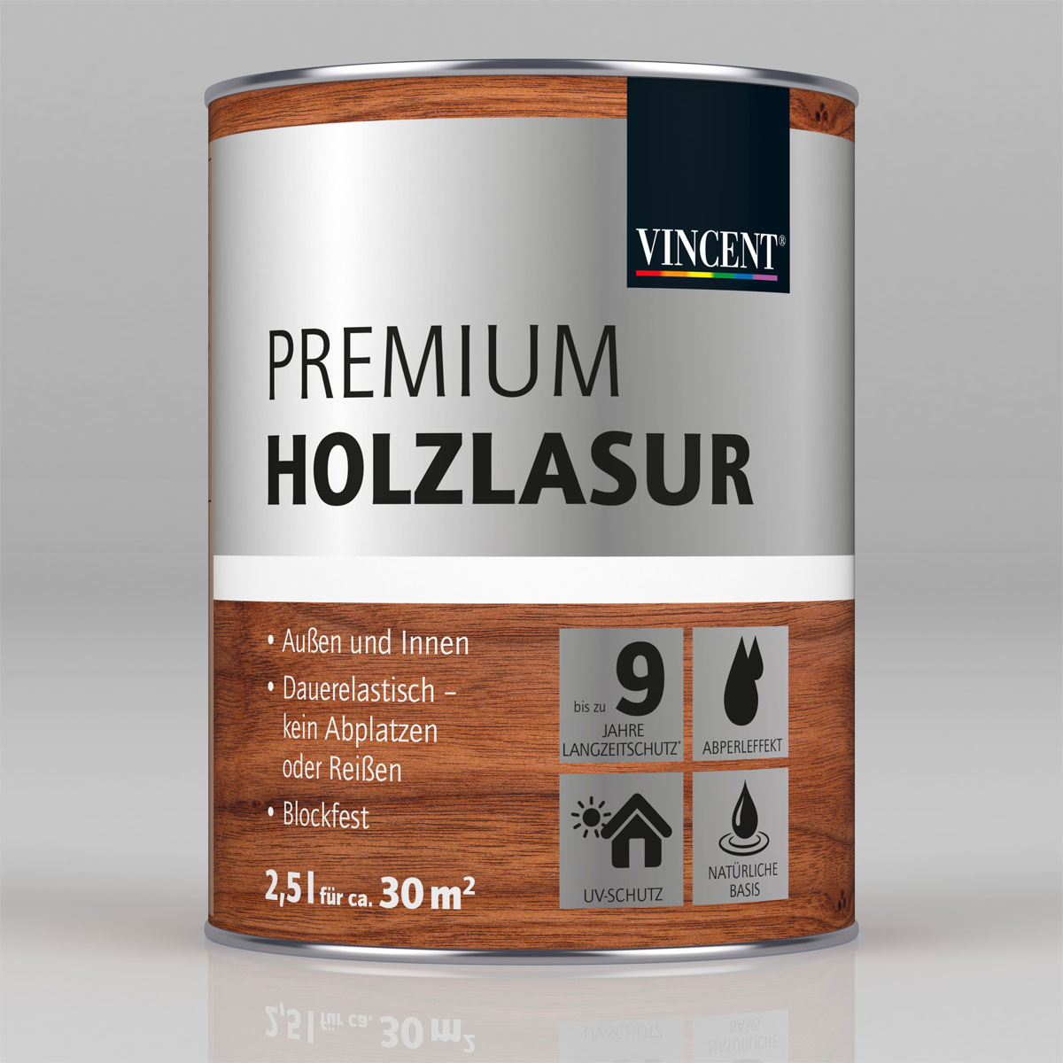 Premium Holzlasur „Farblos“, 2,5 L