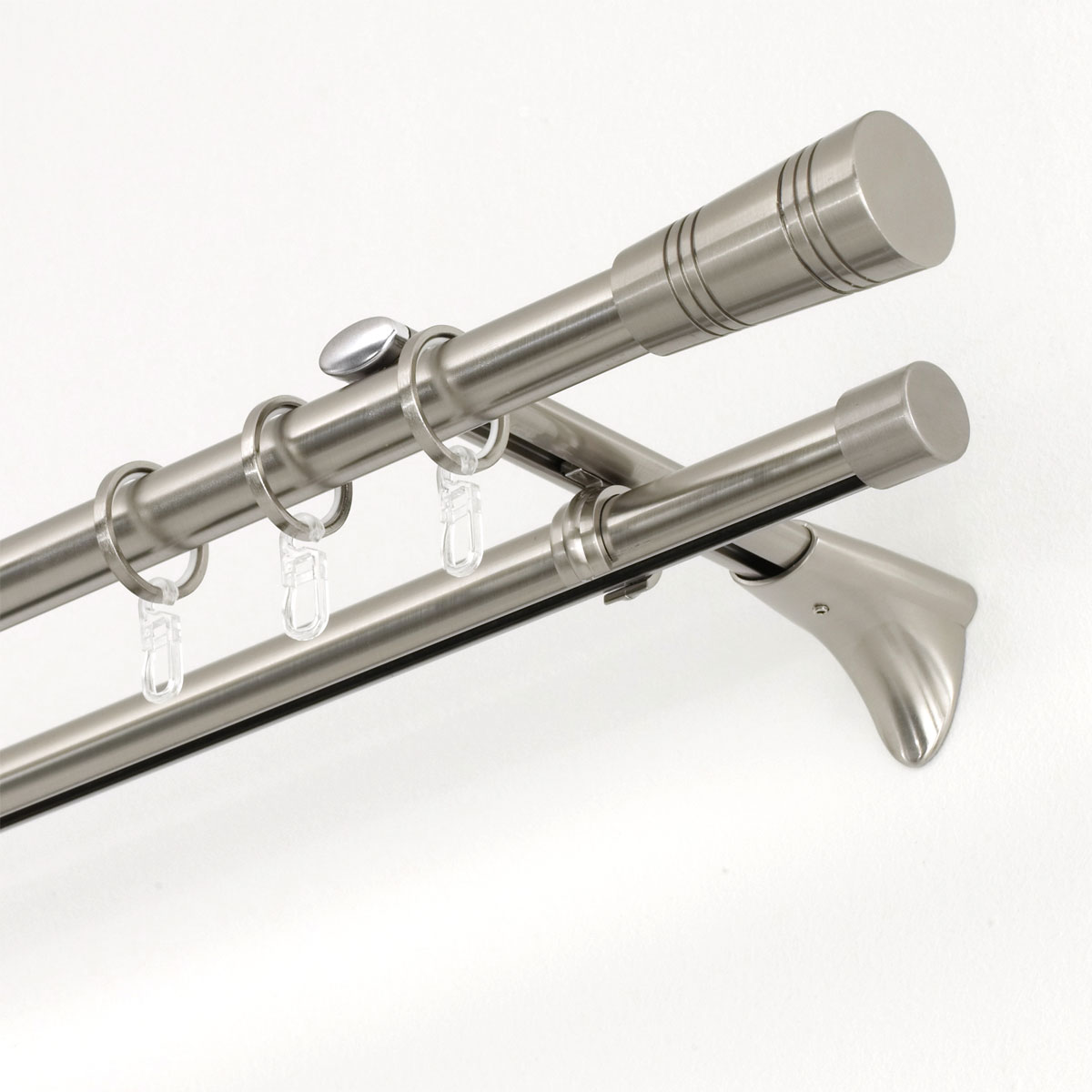 Gardinia  Gardinenstange Chicago mit Innenlauf Durchmesser 16 mm 160 cm Edelstahl-Optik Bild 6