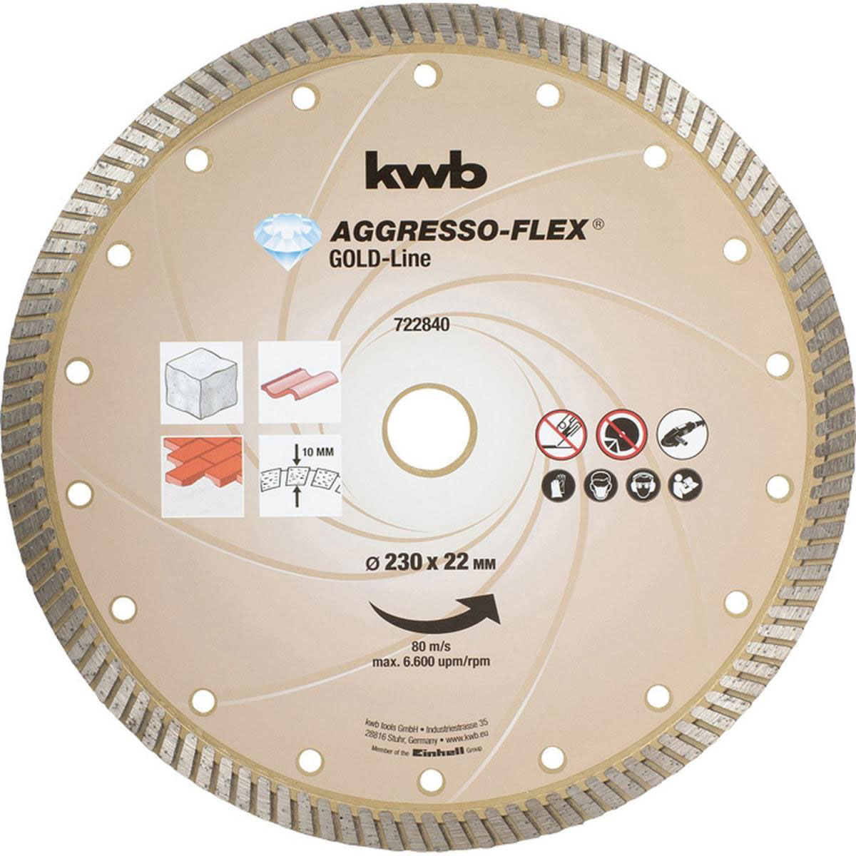 kwb  Trennscheiben Aggreso-Flex Gold-Line Diamant Durchmesser 230 mm Bild 1