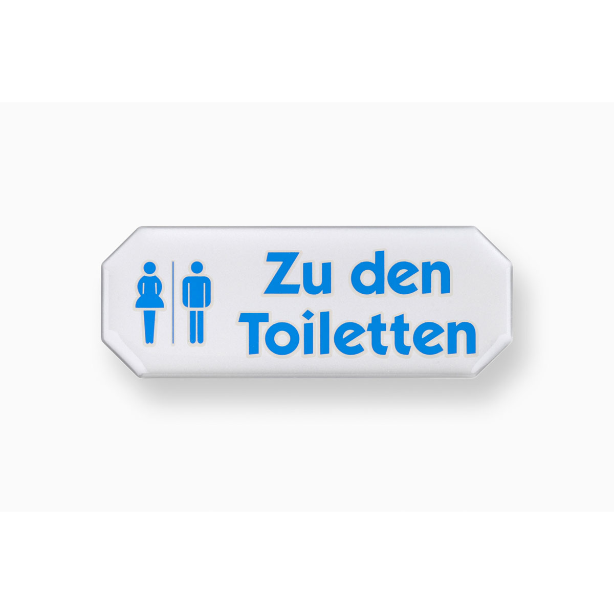 Metafranc Hinweisschild zu den Toiletten Kunststoff weiß