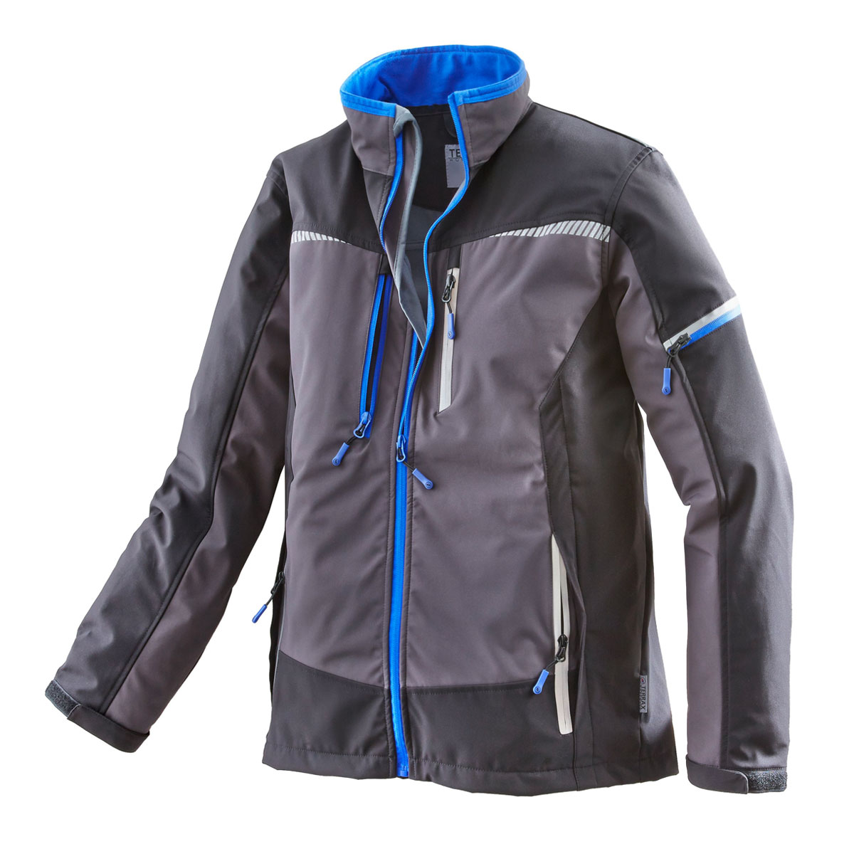 Terrax Workwear Softshell Jacke dunkelgrau-royal Größe 3XL
