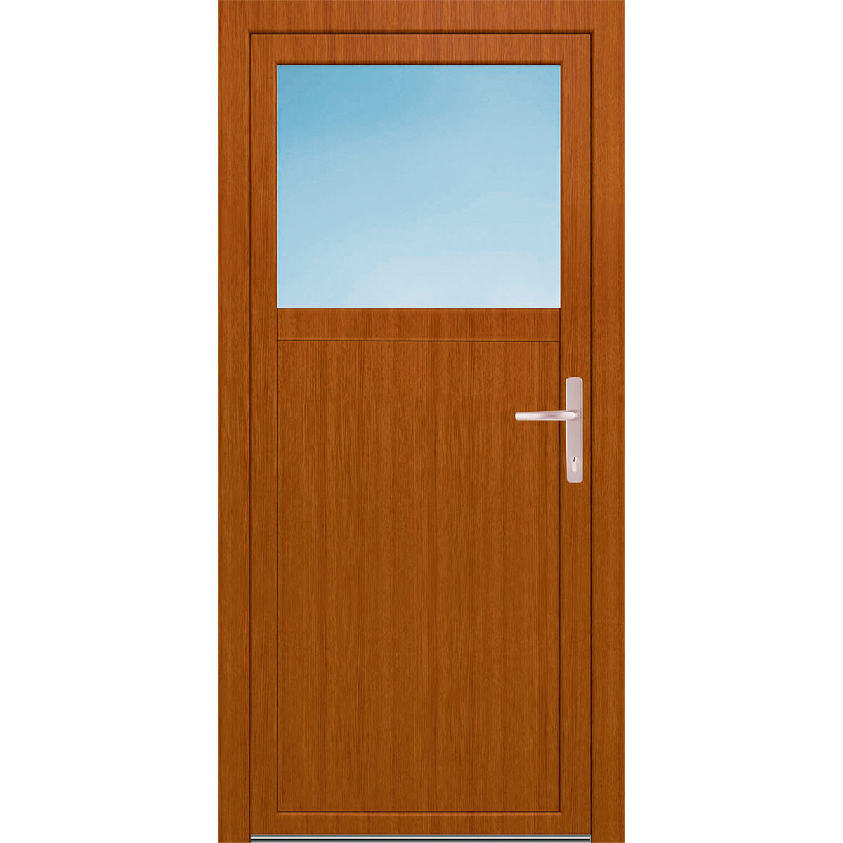 Kunststoff-Nebeneingangstür F02/F02 Easy R Golden oak 98 x 200 cm