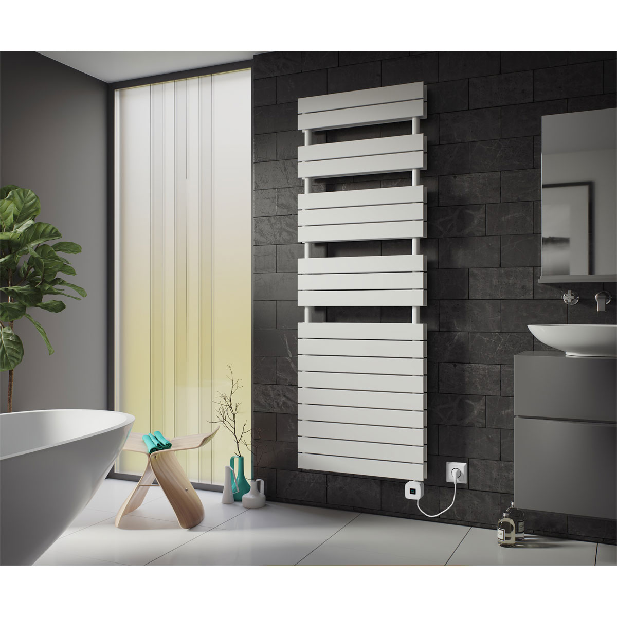 Ximax  Elektrischer Handtuchwärmer P2 Duplex 1720 x 500 mm 1200 Watt Typ 7 Weiß