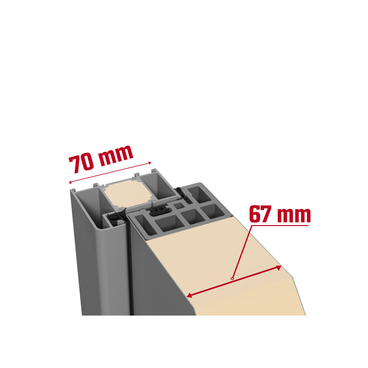 SplenDoor  Premium-Haustür Passivedoor Aalborg energiesparend grau 100 x 200 cm links Bild 6