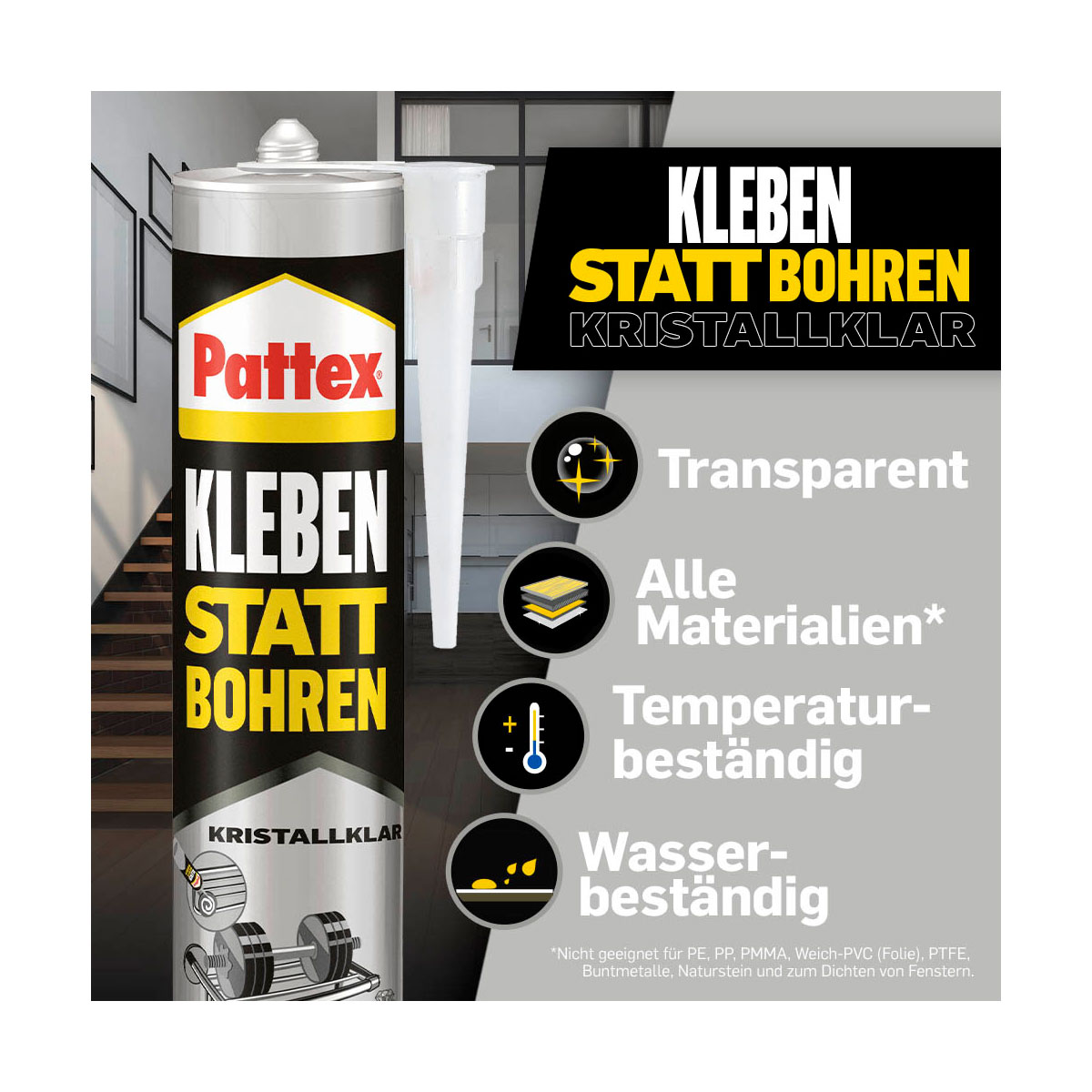 Pattex Montageklebstoff Kleben statt Bohren Kristallklar 290 g Bild 7