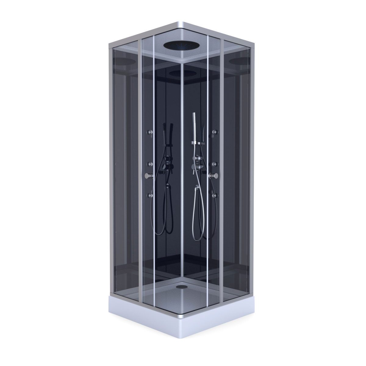 Aurlane Komplettdusche Colours Black 90 x 90 x 215 cm