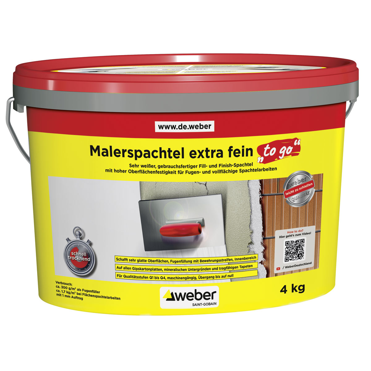 Weber  Malerspachtel extra fein to go 4 kg