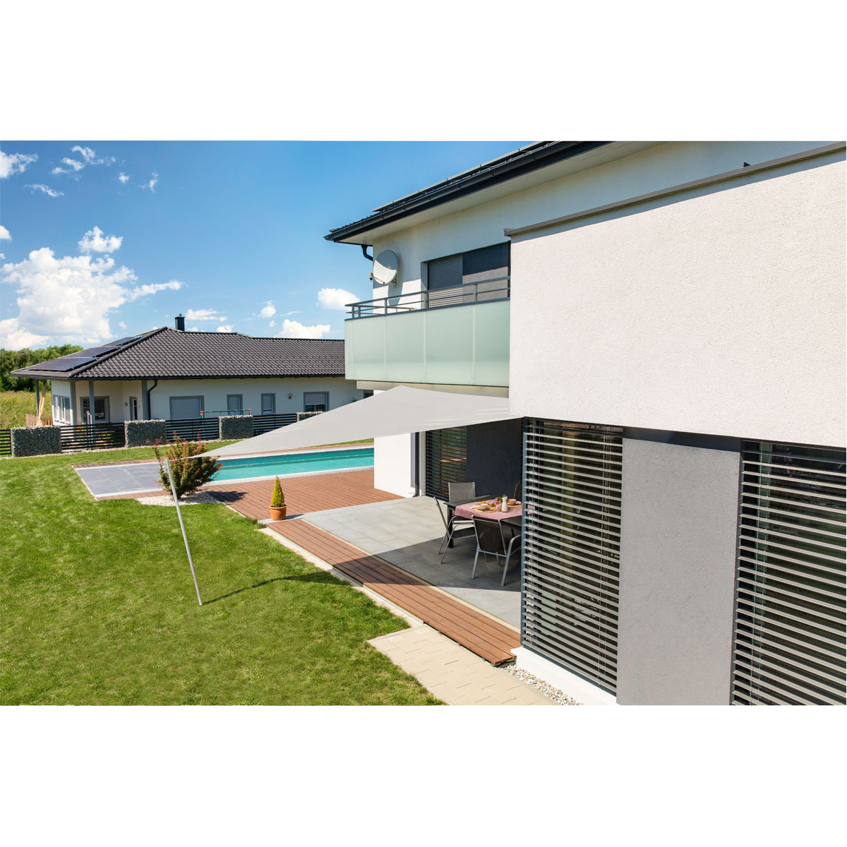 Dreieck-Segel Cannes 4 x 4 x 4 m grey Bild 3