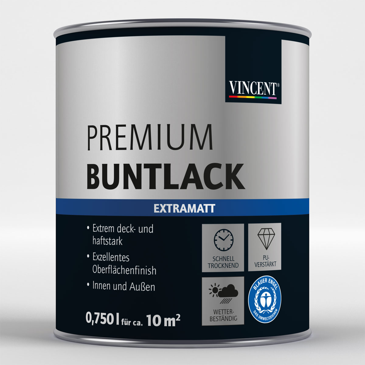 Premium Buntlack „silber metallic“ extramatt, 750 ml