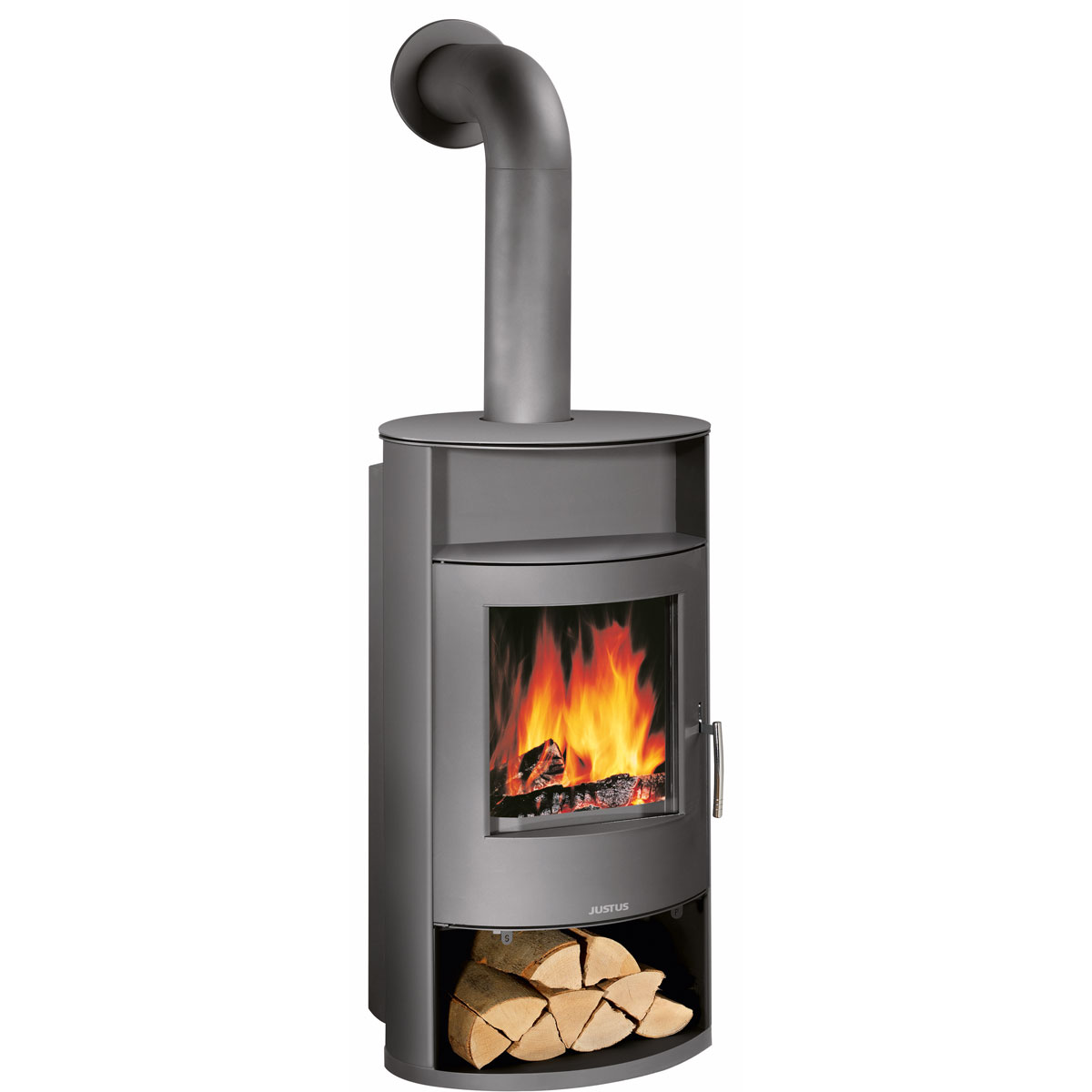 Justus Kaminofen Island Aqua Stahl