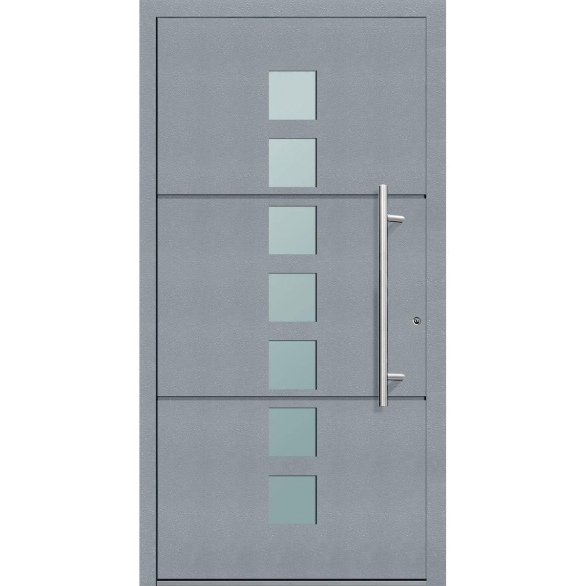 Aluminium Sicherheits-Haustür Tarent Exklusiv 75 mm grau 100 x 210 cm Anschlag rechts inkl Griffset