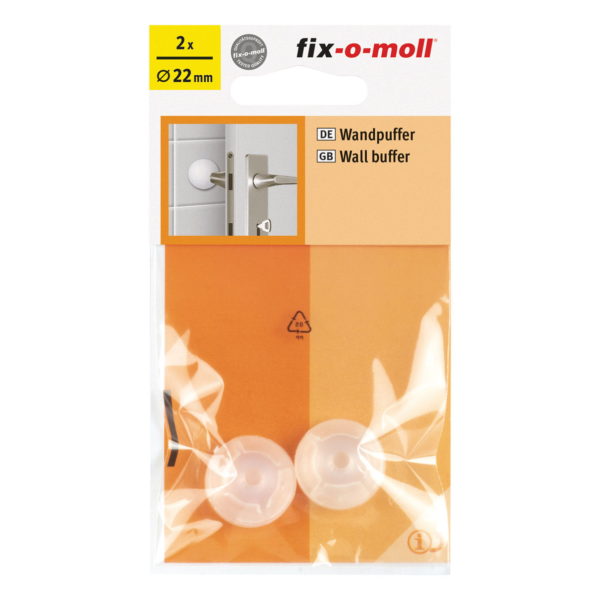 Suki Wandpuffer-Set klebend 2,2 cm transparent 2 Stück Bild 2