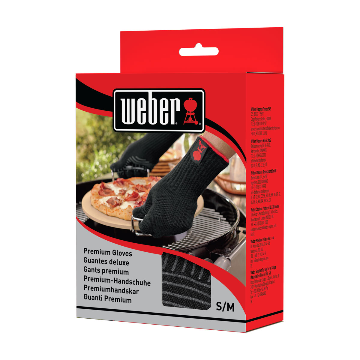 Weber Grillhandschuh Größe S/M Set aus Kevlar schwarz lang mit Silikonnoppen Bild 6