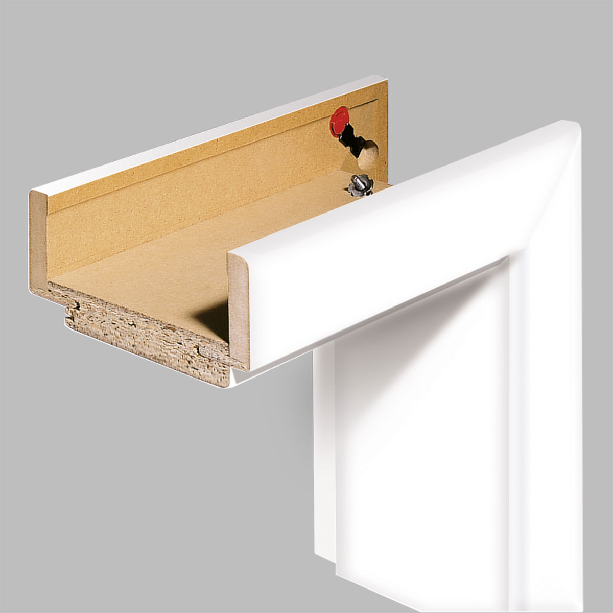 Borne Komplett-Zarge 198,5 x 73,5 x 33 cm CPL weiß links