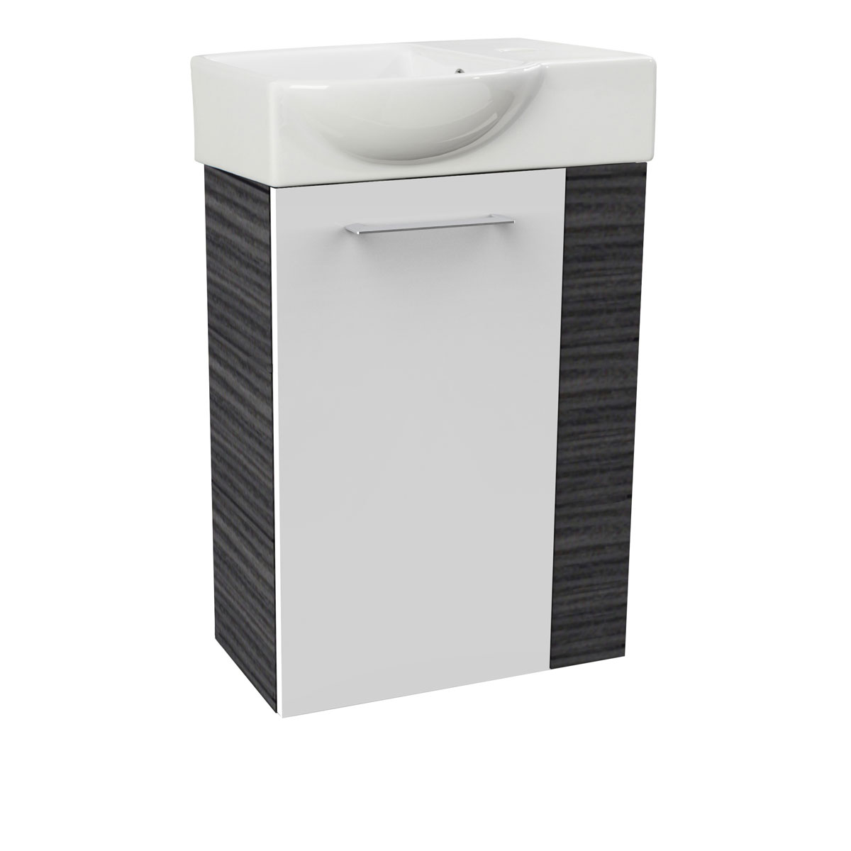 Fackelmann  Gäste-WC Waschtischunterschrank links SBC 440 x 600 x 243 mm DarkOak/Weiß Bild 2