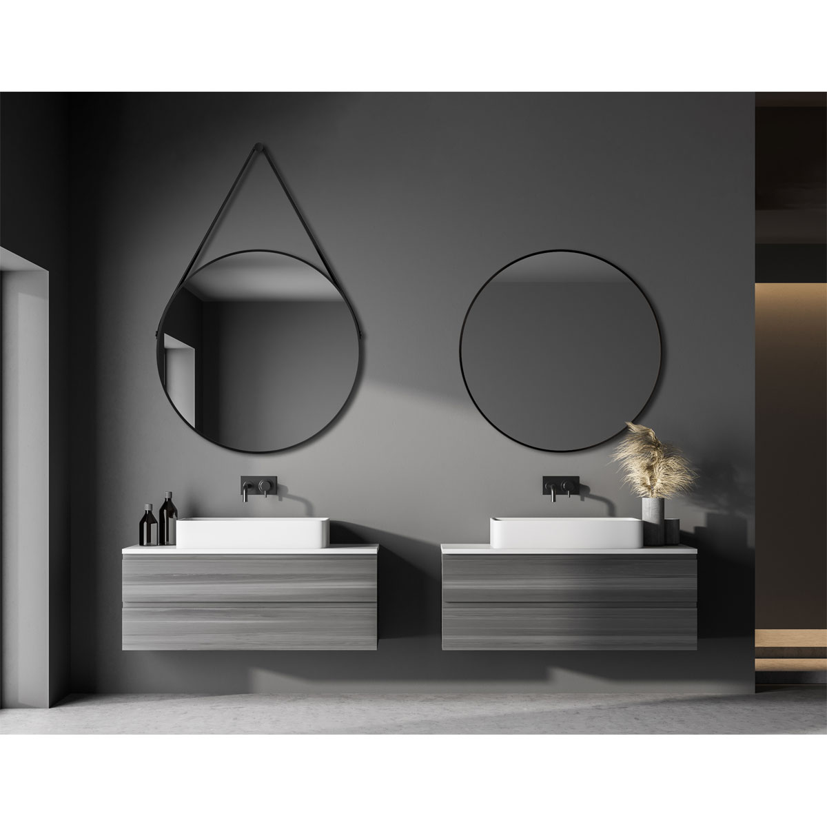 DSK  Design Spiegel Silver Coiffeur Black Dm 80 cm Bild 3