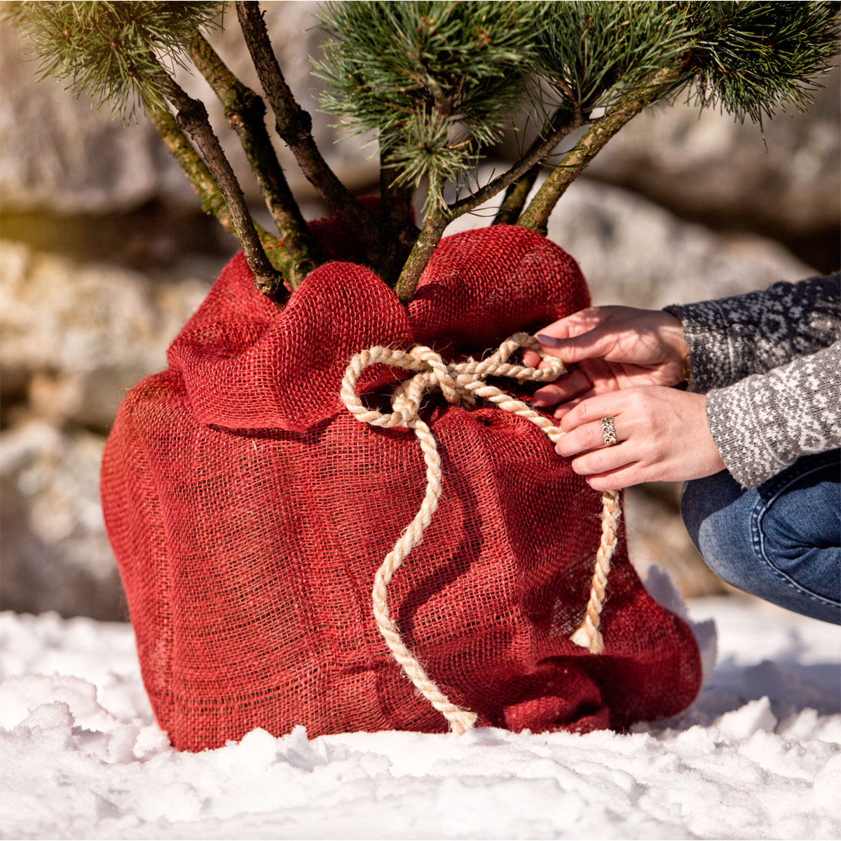 Windhager Jute-Sack rot 70 x 100 cm
