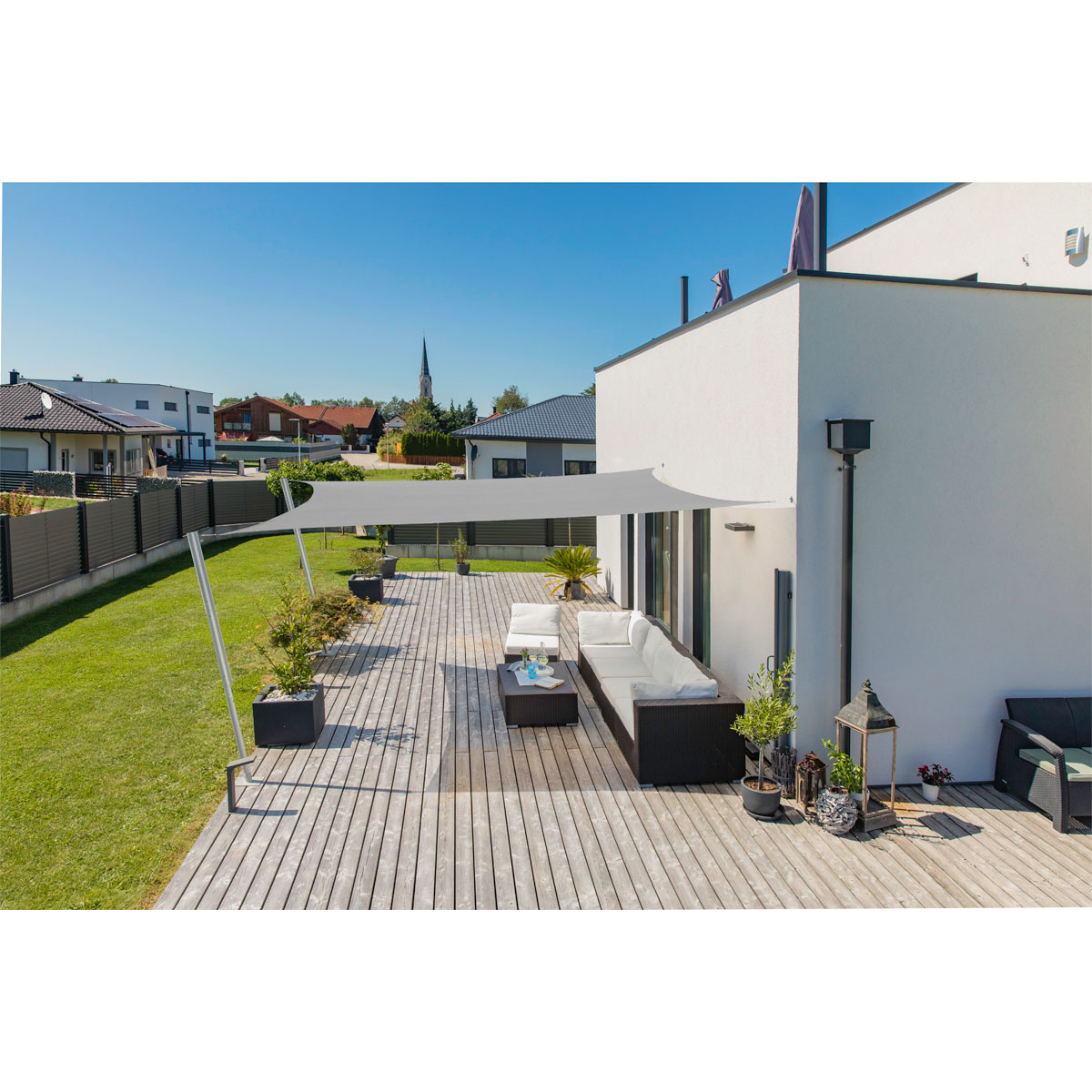 Rechteck-Segel Capri 4 x 5 m grau Bild 3