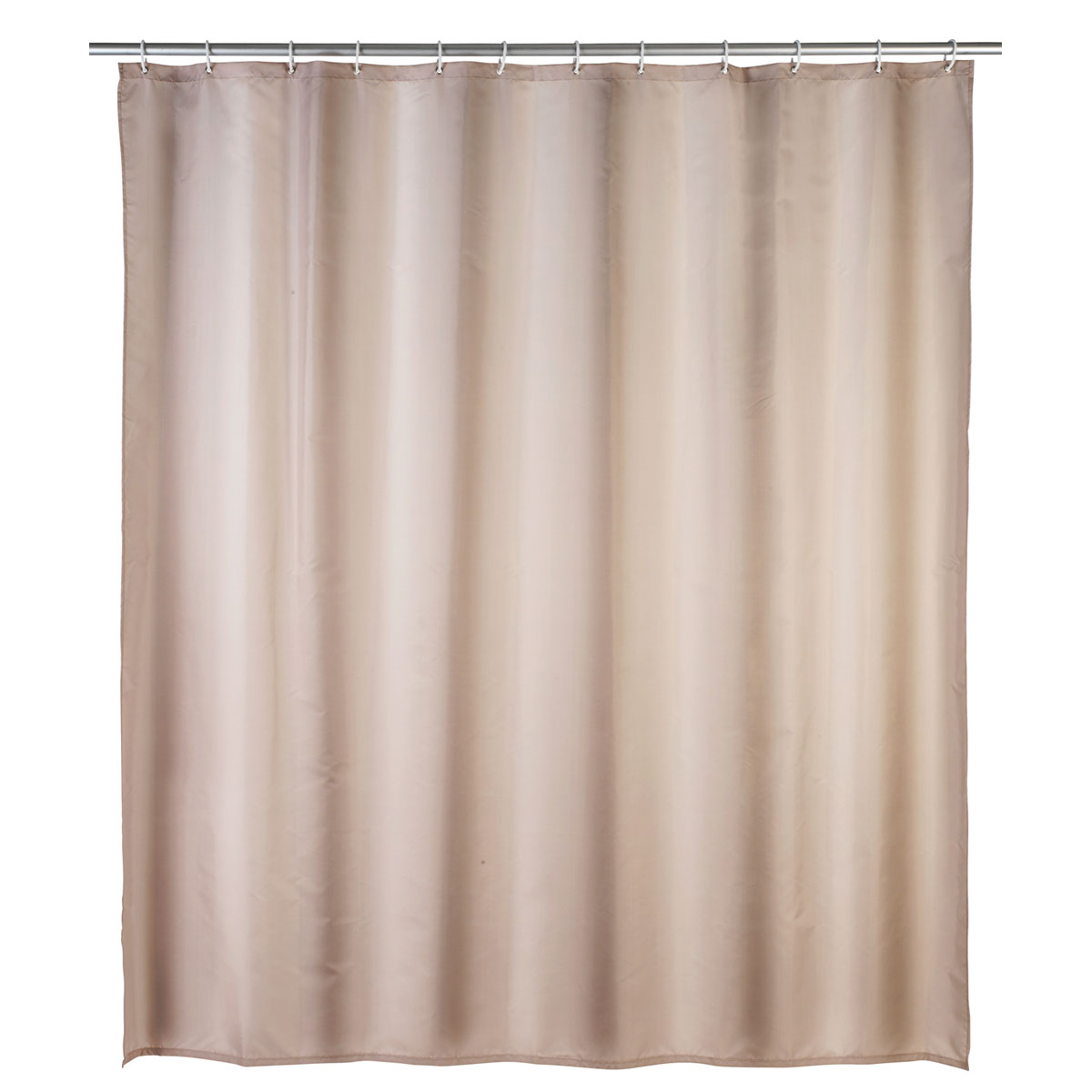 Wenko  Anti-Schimmel Duschvorhang Uni Beige Textil Polyester 180 x 200 cm waschbar