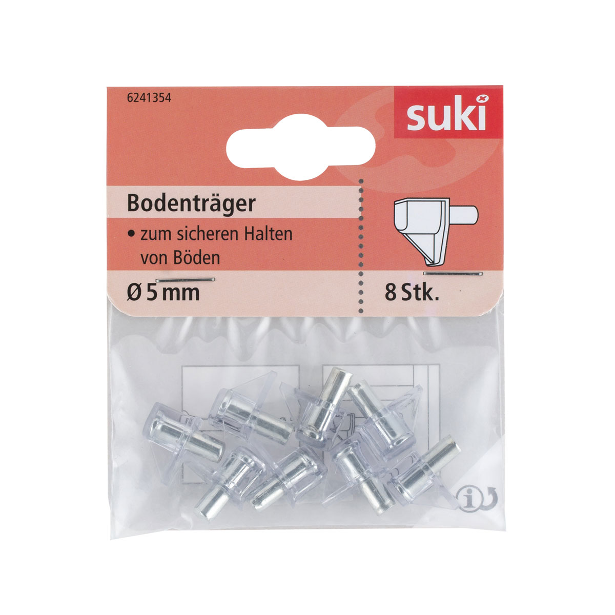 Suki Bodenträger Kunststoff Durchmesser 0,5 x 0,8 cm transparent 8 Stück