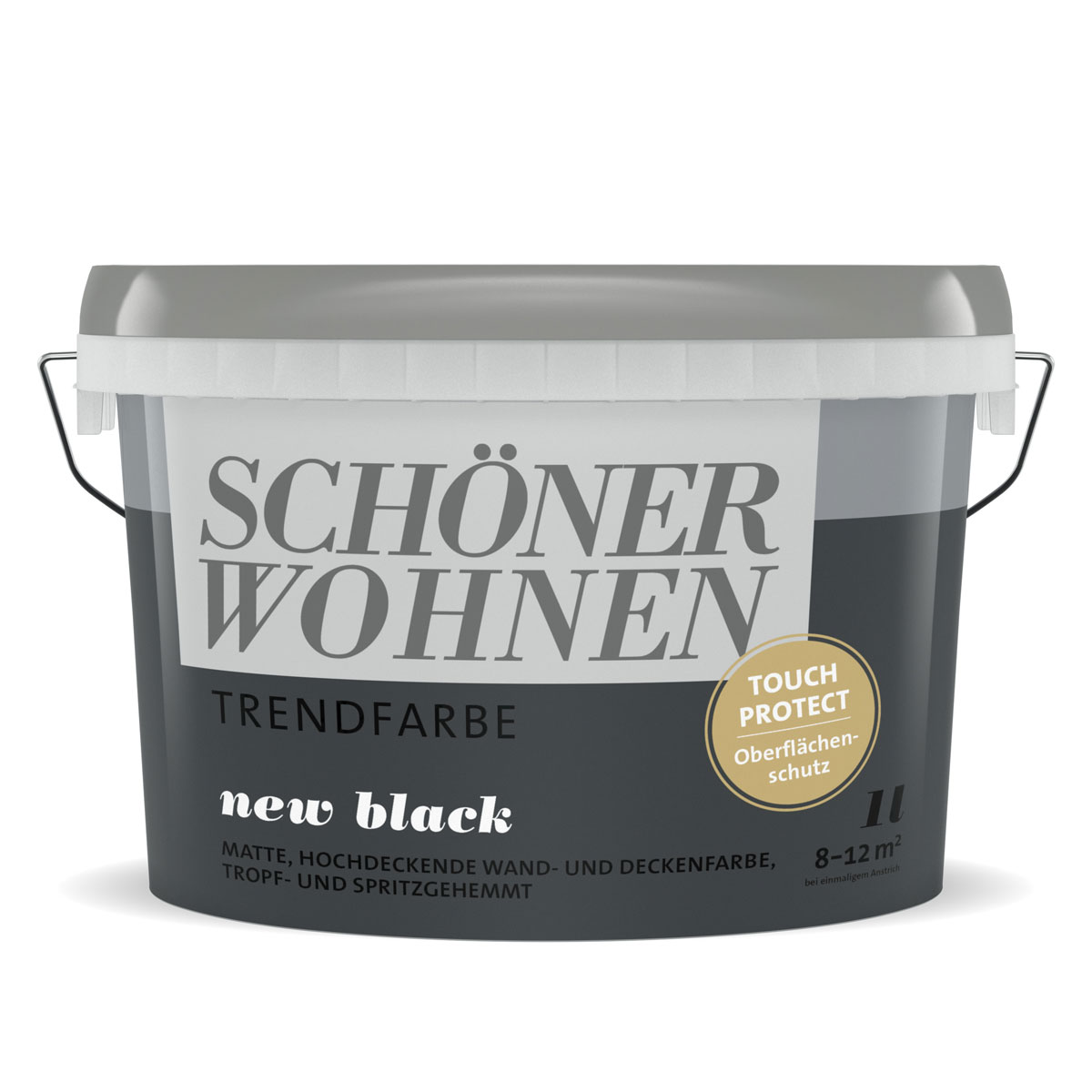 Schöner Wohnen Farbe  Wandfarbe Trendfarbe new black 1 Liter